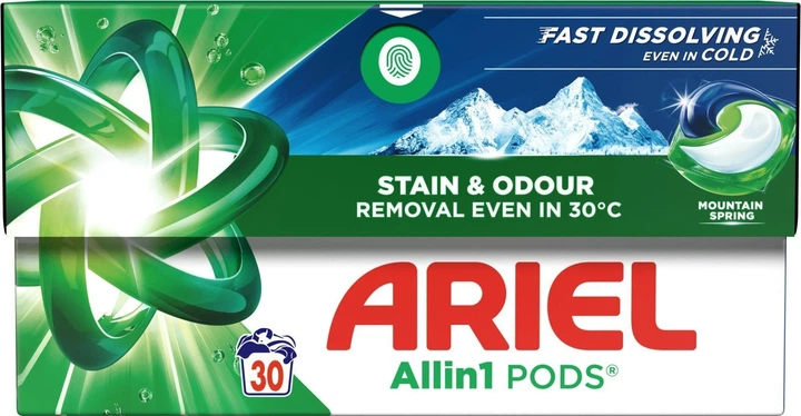 Kapsułki do prania Ariel All in 1 Pods Mountain Spring 30 szt (8700216765480) - obraz 1