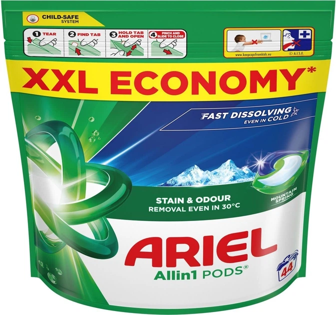 Kapsułki do prania Ariel All in 1 Pods Mountain Spring 44 szt (8700216764667) - obraz 1
