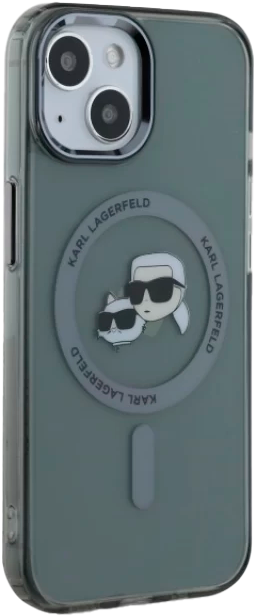 Панель Karl Lagerfeld IML Metal Karl&Choupette Head MagSafe для Apple iPhone 15 Black (KLHMP15SHLSKCK) - зображення 4