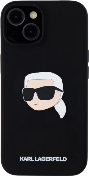 Панель Karl Lagerfeld Silicone Karl Head Print MagSafe для Apple iPhone 15 Black (3666339257125) - зображення 3