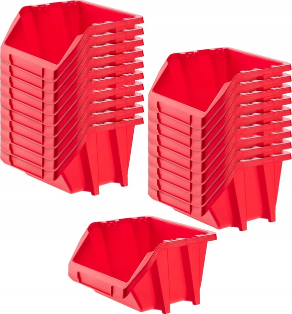 Zestaw kuwet warsztatowych Kadax KBIS12 118 x 98 mm Czerwone 20 szt. (5903699456422) - obraz 1