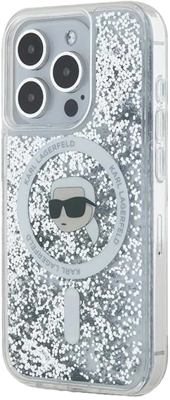 Панель Karl Lagerfeld Liquid Glitter Karl Head Magsafe do Apple iPhone 15 Pro Transparent (KLHMP15LLGKISGH) - зображення 2
