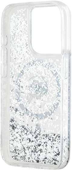 Панель Karl Lagerfeld Liquid Glitter Karl Head Magsafe do Apple iPhone 15 Pro Transparent (KLHMP15LLGKISGH) - зображення 7