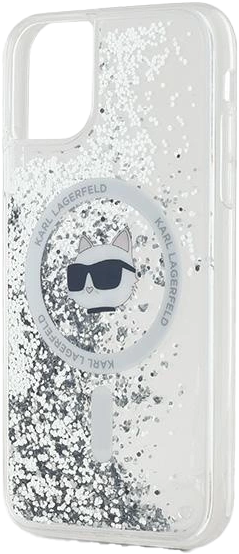 Etui Karl Lagerfeld Liquid Glitter Choupette Head Magsafe do Apple iPhone 11/Xr White (KLHMN61LGCHSGH) - obraz 6