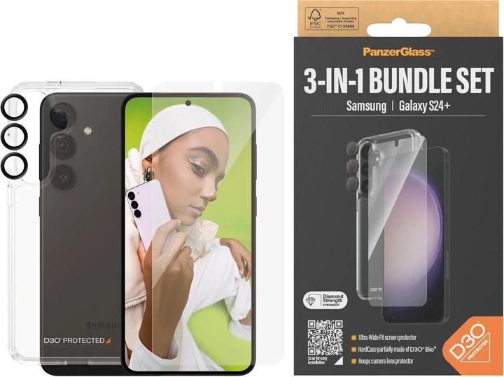 Панель Panzer Glass Bundle 3в1 для Samsung Galaxy S24 Plus + Захисне скло Прозорий (5711724212116) - зображення 3