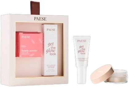 Zestaw do pielęgnacji twarzy Paese All About The Base 01 Get The Glow Look Krem do twarzy rozświetlający 30 ml + Puder sypki Beauty jęczmienny 10 g (5902627629396) - obraz 1