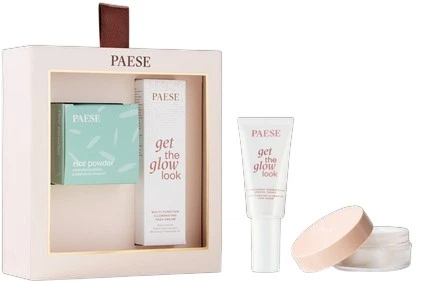 Zestaw do pielęgnacji twarzy Paese All About The Base 02 Get The Glow Look Krem do twarzy rozświetlający 30 ml + Puder sypki Rice ryżowy 10 g (5902627629402) - obraz 1