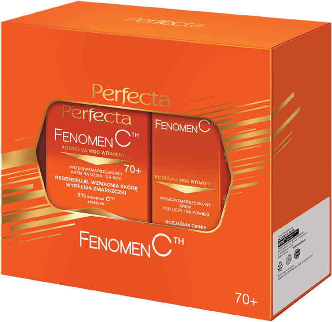 Набір для догляду за обличчям Perfecta Fenomen C 70+ Крем денний та нічний від зморшок 50 мл + Крем для шкіри навколо очей від зморшок 15 мл (5900525089724) - зображення 1