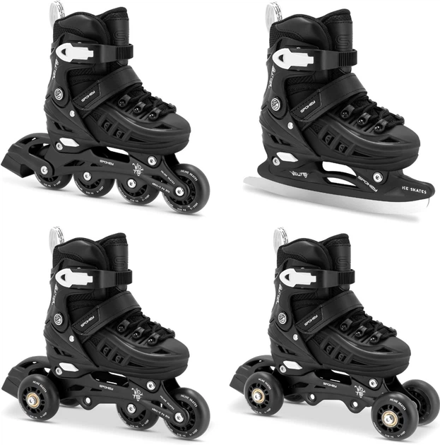 Ролики регульовані 4 в 1 Spokey 4ONE 39–42 944648 Чорні (5905339446480) - зображення 2