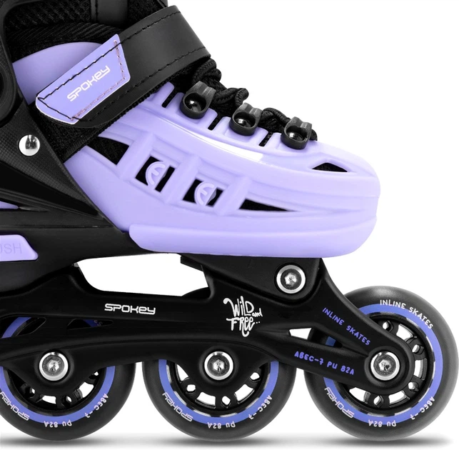 Łyżworolki regulowane 4w1 Spokey 4ONE 29-33 944622 Czarno-fioletowe (5905339446220) - obraz 6