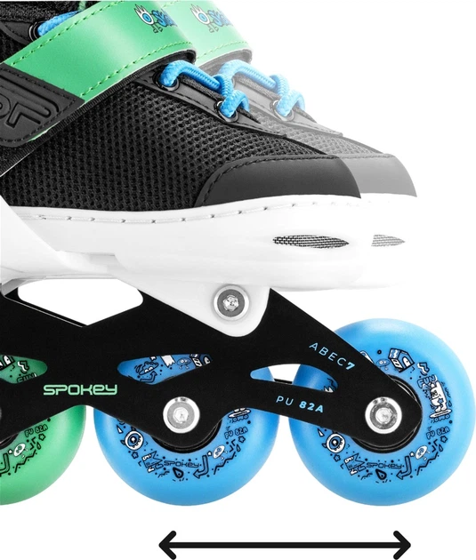 Дитячі ролики регульовані Spokey JOY 31–34 Зелено-блакитні 942276 (5905339422767) - зображення 7