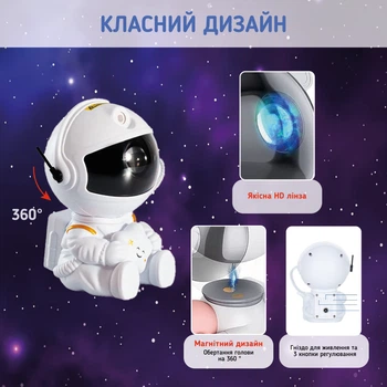 Проектор нічник зоряне небо космонавт астронавт лазерний 3д галактики нічники зоряного неба світлодіодний в спальню лампа 3d дитячий розумний світильник на стелі зіркове небо для дітей сидячий 3 d з пультом режимів туманностей Astro - Фото 2 Проектор нічник зоряне небо космонавт астронавт лазерний 3д галактики нічники зоряного неба світлодіодний в спальню лампа 3d дитячий розумний світильник на стелі зіркове небо для дітей сидячий 3 d з пультом режимів туманностей Astro - изображение 2