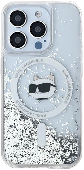 Etui Karl Lagerfeld Liquid Glitter Choupette Head Magsafe do Apple iPhone 14 Pro Transparent (KLHMP14LLGCHSGH) - obraz 2