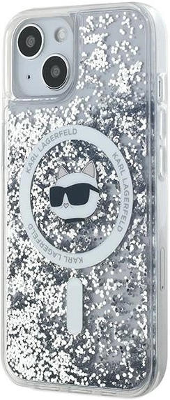 Etui Karl Lagerfeld Liquid Glitter Choupette Head Magsafe do Apple iPhone 15 Plus/14 Plus Transparent (KLHMP15MLGCHSGH) - obraz 2