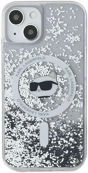 Etui Karl Lagerfeld Liquid Glitter Choupette Head Magsafe do Apple iPhone 15 Plus/14 Plus Transparent (KLHMP15MLGCHSGH) - obraz 3
