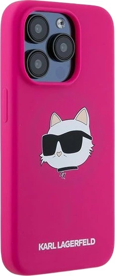 Etui plecki Karl Lagerfeld Silicone Choupette Head MagSafe do Apple iPhone 15 Pro Max Fuchsia (3666339257439) - obraz 4