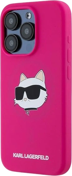 Etui plecki Karl Lagerfeld Silicone Choupette Head MagSafe do Apple iPhone 15 Pro Fuchsia (3666339257422) - obraz 2