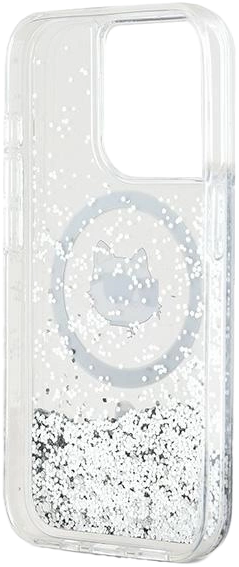 Etui Karl Lagerfeld Liquid Glitter Choupette Head Magsafe do Apple iPhone 15 Pro Max Transparent (KLHMP15XLGCHSGH) - obraz 6