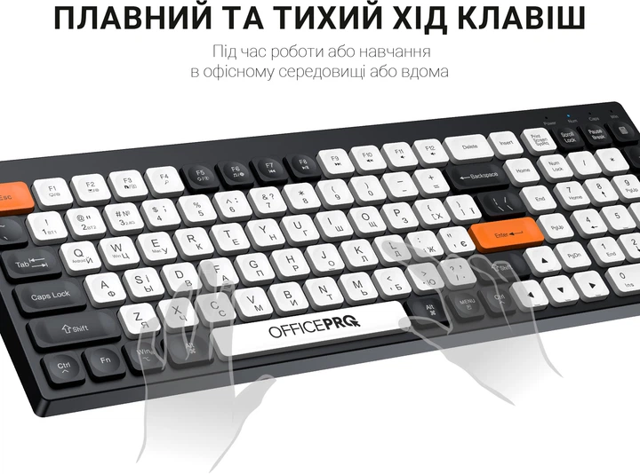 Клавиатура беспроводная OfficePro SK985BO Bluetooth/Wireless Black/White - изображение 7