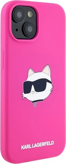 Панель Karl Lagerfeld Silicone Choupette Head MagSafe для Apple iPhone 15 Plus / 14 Plus Fuchsia (3666339257415) - зображення 4