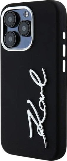 Etui plecki Karl Lagerfeld Silicone Metal Script Logo do Apple iPhone 15 Pro Black (3666339253363) - obraz 2
