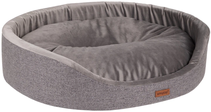 Лежак для собак Amiplay Siena овальний L Сірий (5907563299207) - зображення 2