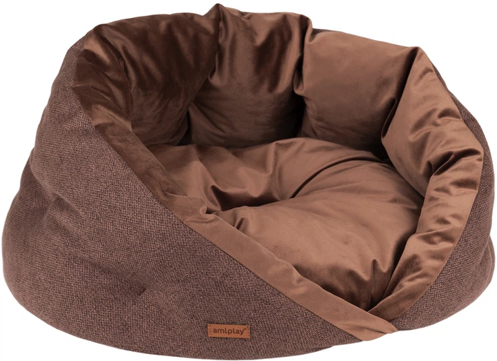 Legowisko dla psów Amiplay Siena Kokon M Brązowe (5907563298927) - obraz 2