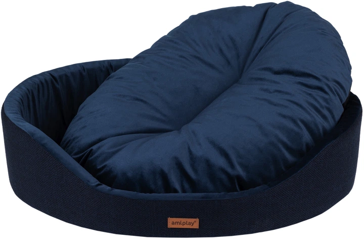 Лежак для собак Amiplay Siena овальний XL Синій (5907563303058) - зображення 3