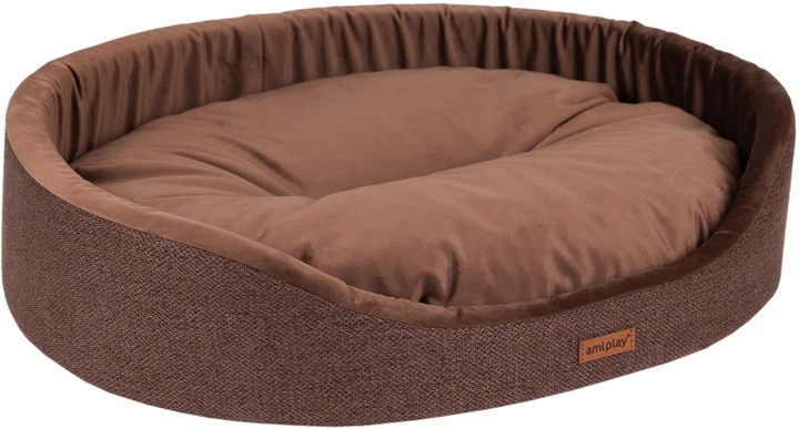 Лежак для собак Amiplay Siena овальний M Коричневий (5907563299177) - зображення 2