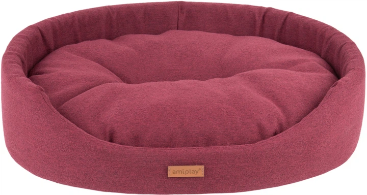 Лежак для собак Amiplay Montana овальний XL Бордовий (5907563281080) - зображення 1