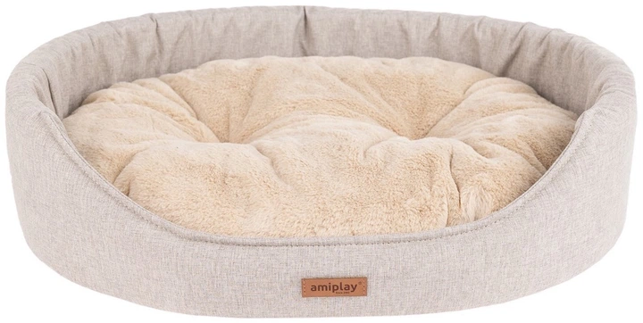 Лежак для собак Amiplay Como овальний L Бежевий (5907563312630) - зображення 1