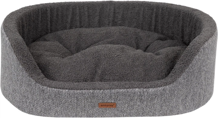 Legowisko dla psów Amiplay Malmo Elipsa L Szare (5907563299337) - obraz 1