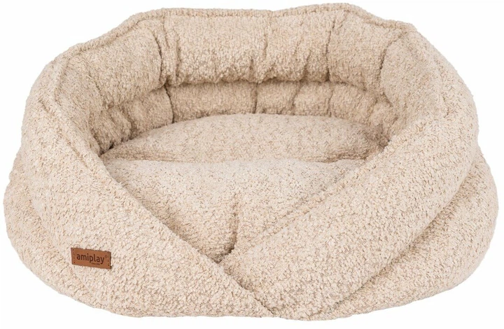 Legowisko dla psów Amiplay Prato Kokon M Kremowe (5907563316065) - obraz 1