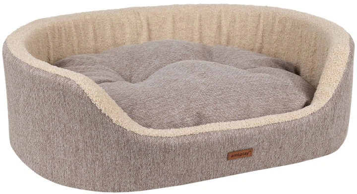 Legowisko dla psów Amiplay Malmo Elipsa M Beżowe (5907563299320) - obraz 2