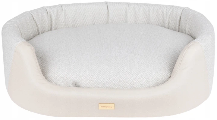 Legowisko dla psów Amiplay Milano Elipsa S Kremowe (5907563310537) - obraz 1