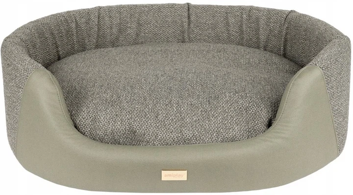 Лежак для собак Amiplay Milano Еліпса S Оливковий (5907563310568) - зображення 1