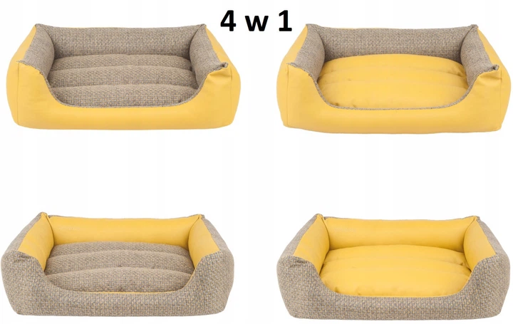 Legowisko dla psów Amiplay Morgan Sofa 4w1 S Żółte (5907563239159) - obraz 3