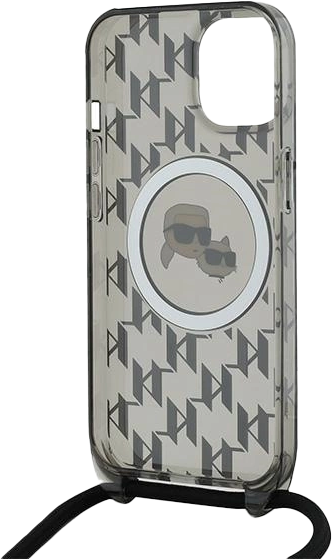 Etui Karl Lagerfeld IML Crossbody Monogram Karl & Choupette do Apple iPhone 13/14/15 Black  (KLHMP15SHCKCKLCK) - obraz 6