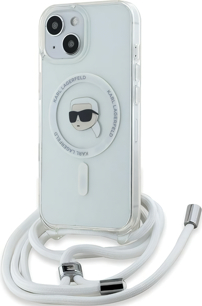 Панель Karl Lagerfeld Crossbody IML Karl Head Magsafe для Apple iPhone 15/14/13 Transparent (KLHMP15SHCKHNT) - зображення 5
