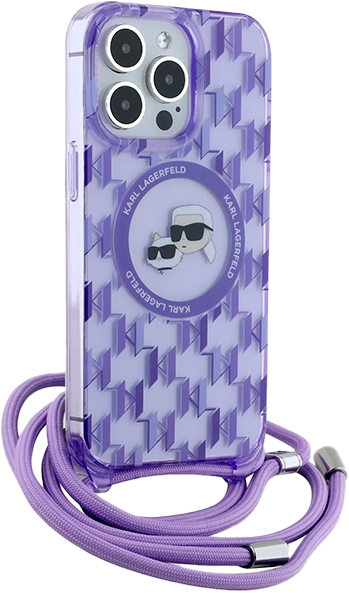 Etui Karl Lagerfeld IML Crossbody Monogram Karl & Choupette Head MagSafe do Apple iPhone 15 Pro Purple (KLHMP15LHCKCKLCU) - obraz 2