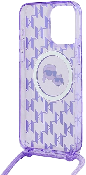 Etui Karl Lagerfeld IML Crossbody Monogram Karl & Choupette Head MagSafe do Apple iPhone 15 Pro Max Purple (KLHMP15XHCKCKLCU) - obraz 5