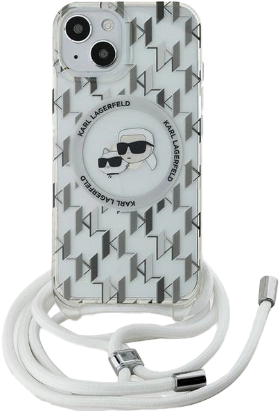 Etui Karl Lagerfeld IML Crossbody Monogram Karl & Choupette do Apple iPhone 13/14/15 Transparent (KLHMP15SHCKCKLCT) - obraz 2