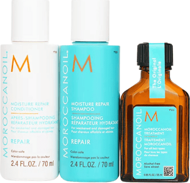 Набір для догляду за волоссям MoroccanOil Moisture Repair Шампунь 70 мл + Кондиціонер 70 мл + Лікувальний засіб 25 мл (7290014827011) - зображення 2