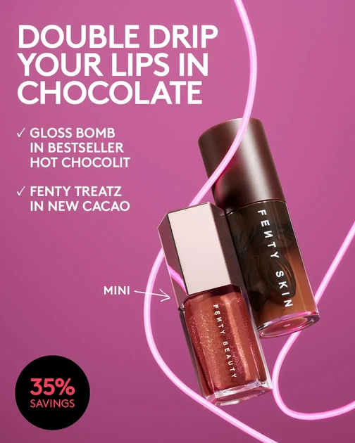 Набір для губ FENTY BEAUTY Chocolit Treatz Lip Luminizer + Lip Oil