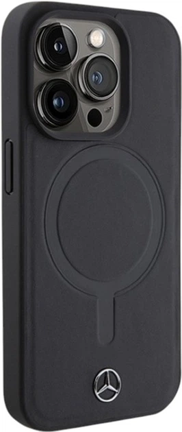 Etui Mercedes-Benz Smooth Leather MagSafe do Apple iPhone 15 Pro Black (MEHMP15L23RCMK) - obraz 4