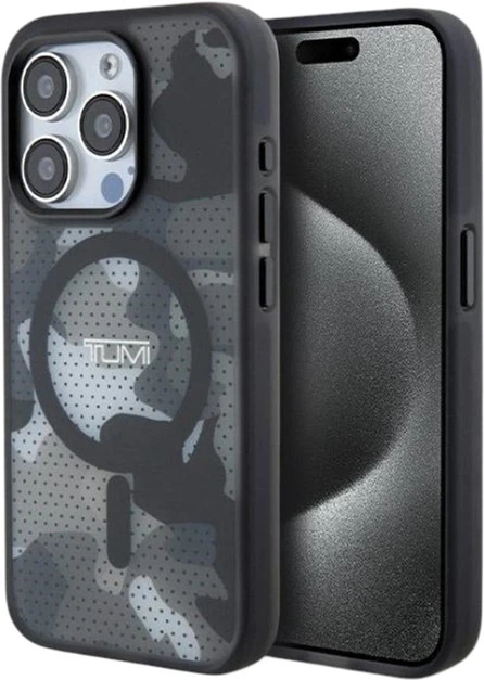 Панель TUMI Frosted Camo Print MagSafe для Apple iPhone 15 Pro Max Black (TUHMP15XTCAMK) - зображення 1