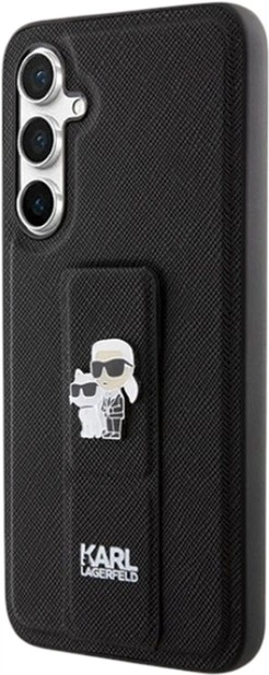 Etui Karl Lagerfeld Gripstand Saffiano Karl&Choupette Pin do Samsung Galaxy S23 FE Black (KLHCS23FEGSAKCPK) - obraz 2