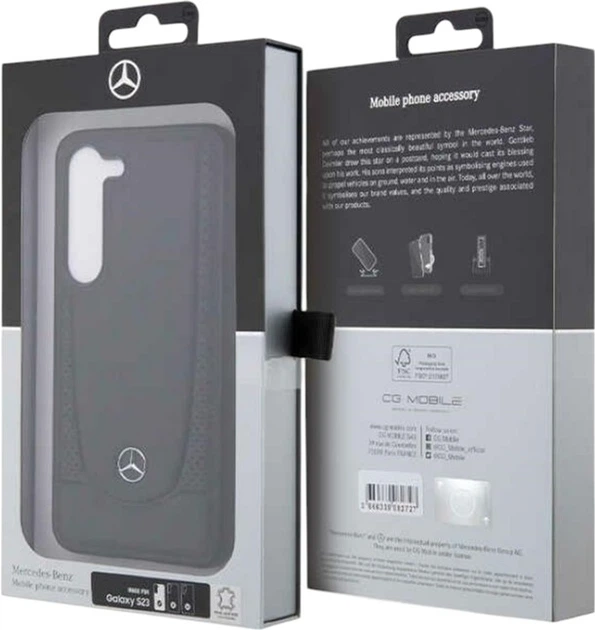 Etui Mercedes-Benz Leather Urban do Samsung Galaxy S23 FE Black (MEHCS23FEARMBK) - obraz 8
