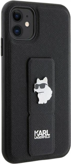 Панель Karl Lagerfeld Gripstand Saffiano Choupette Pin для Apple iPhone 15 Plus/14 Plus Black (KLHCP15MGSACHPK) - зображення 4