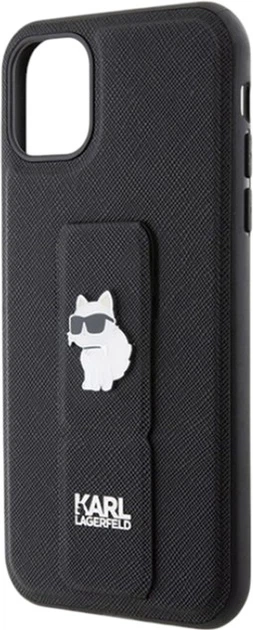 Панель Karl Lagerfeld Gripstand Saffiano Choupette Pin для Apple iPhone 15 Plus/14 Plus Black (KLHCP15MGSACHPK) - зображення 6